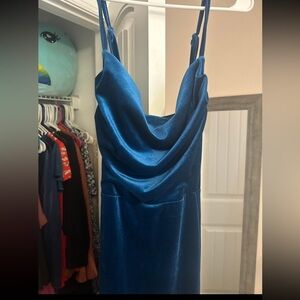 SHEIN Deep Blue Velvet Gown